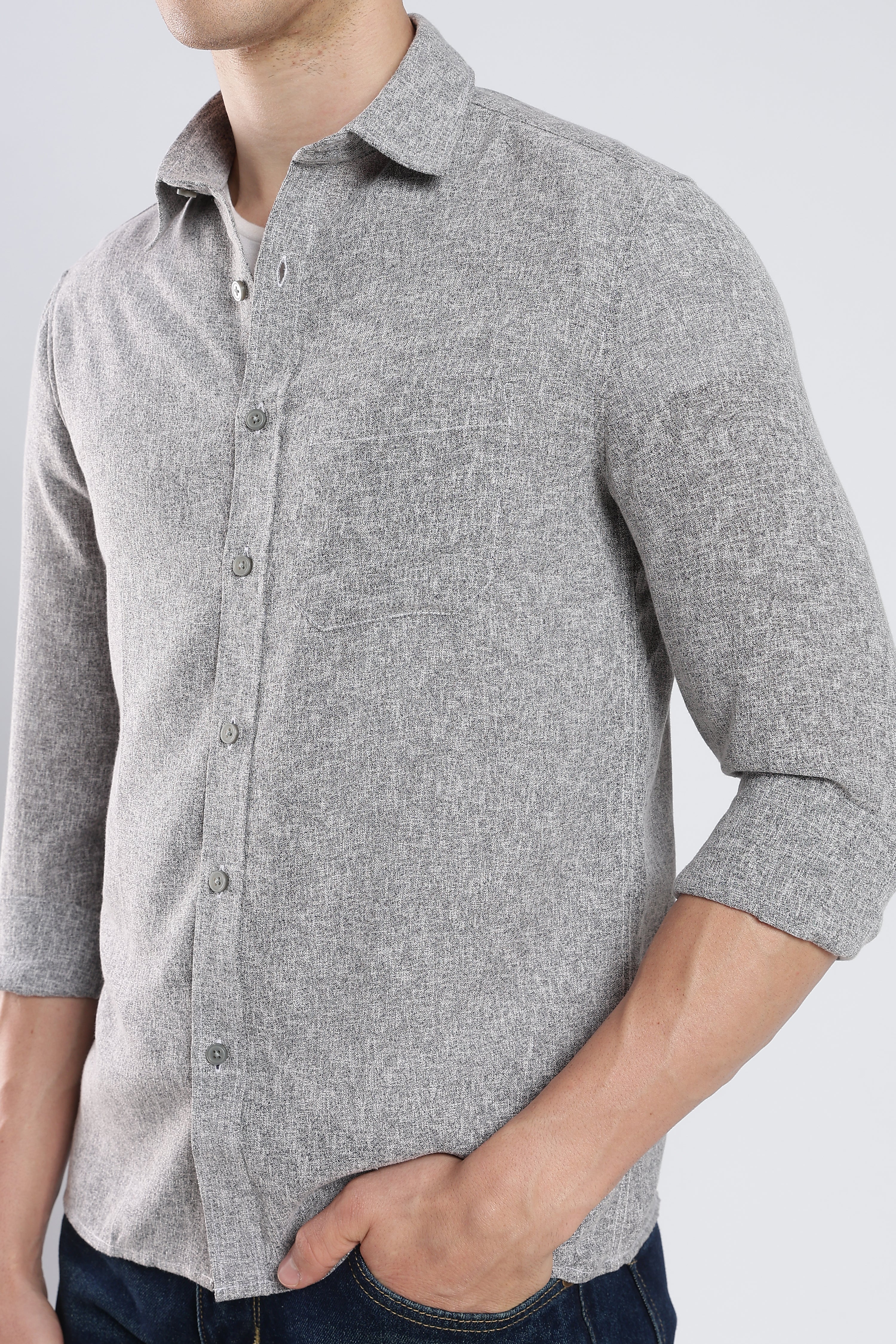 Grey Galaxy Imported Linen Shirt
