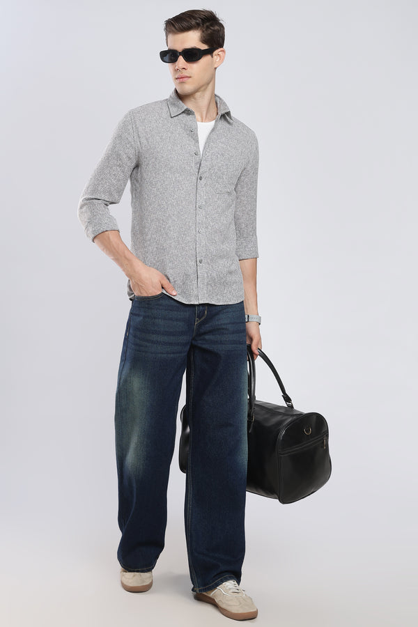Grey Galaxy Imported Linen Shirt