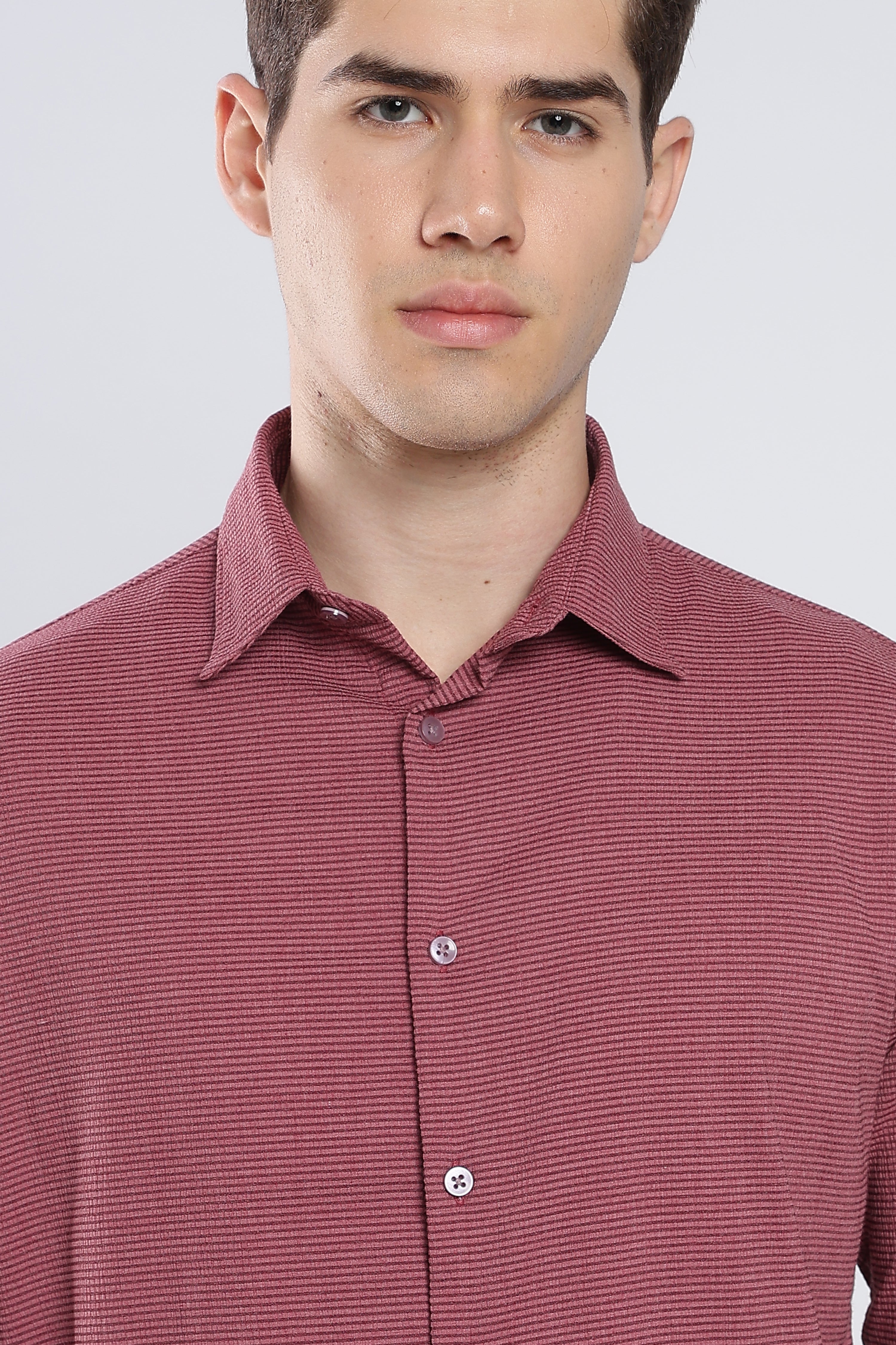 Maroon Wine Seer Sucker Shirt