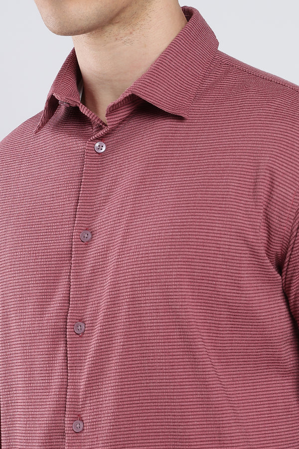 Maroon Wine Seer Sucker Shirt