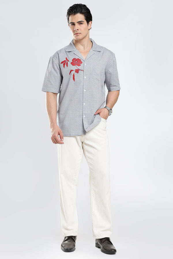 Blue Relaxed Check Shirt