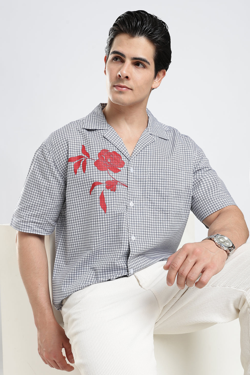 Blue Relaxed Check Shirt
