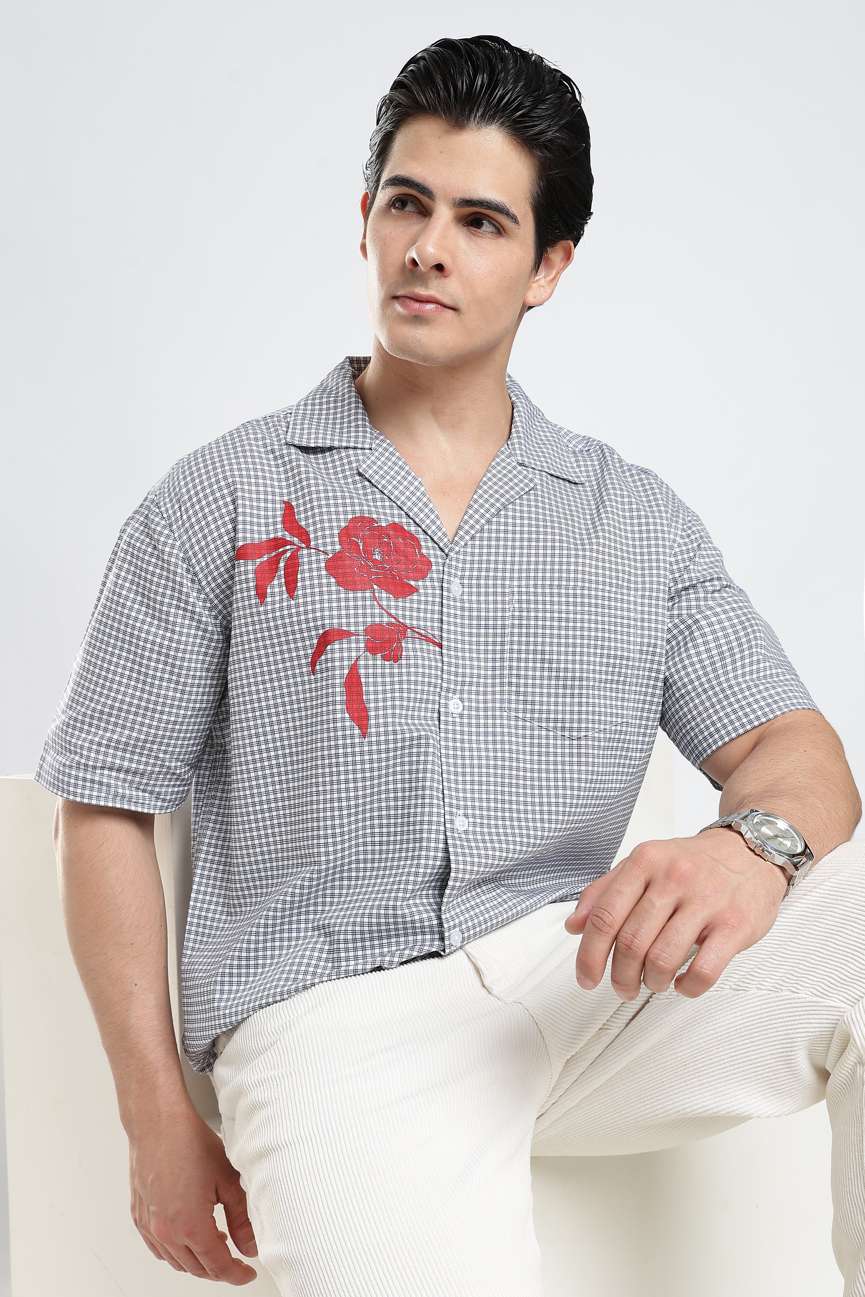 Blue Relaxed Check Shirt