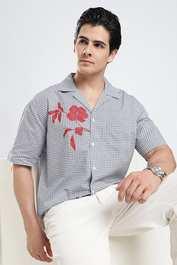 Blue Relaxed Check Shirt
