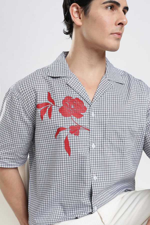 Blue Relaxed Check Shirt