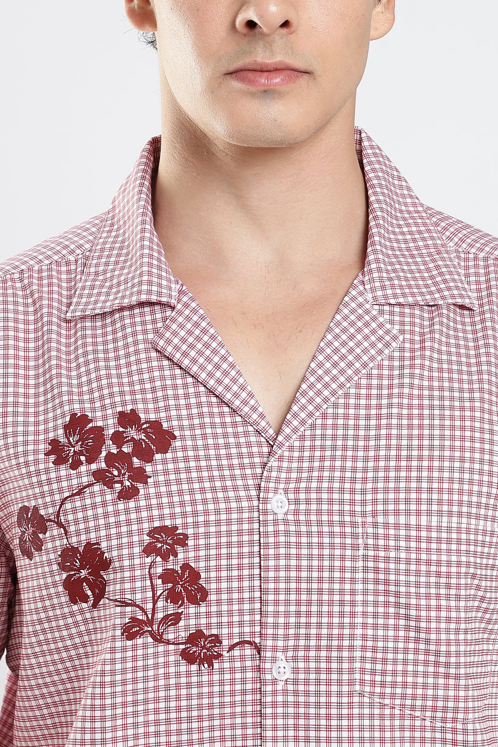 Crimson Relaxed Check Shirt