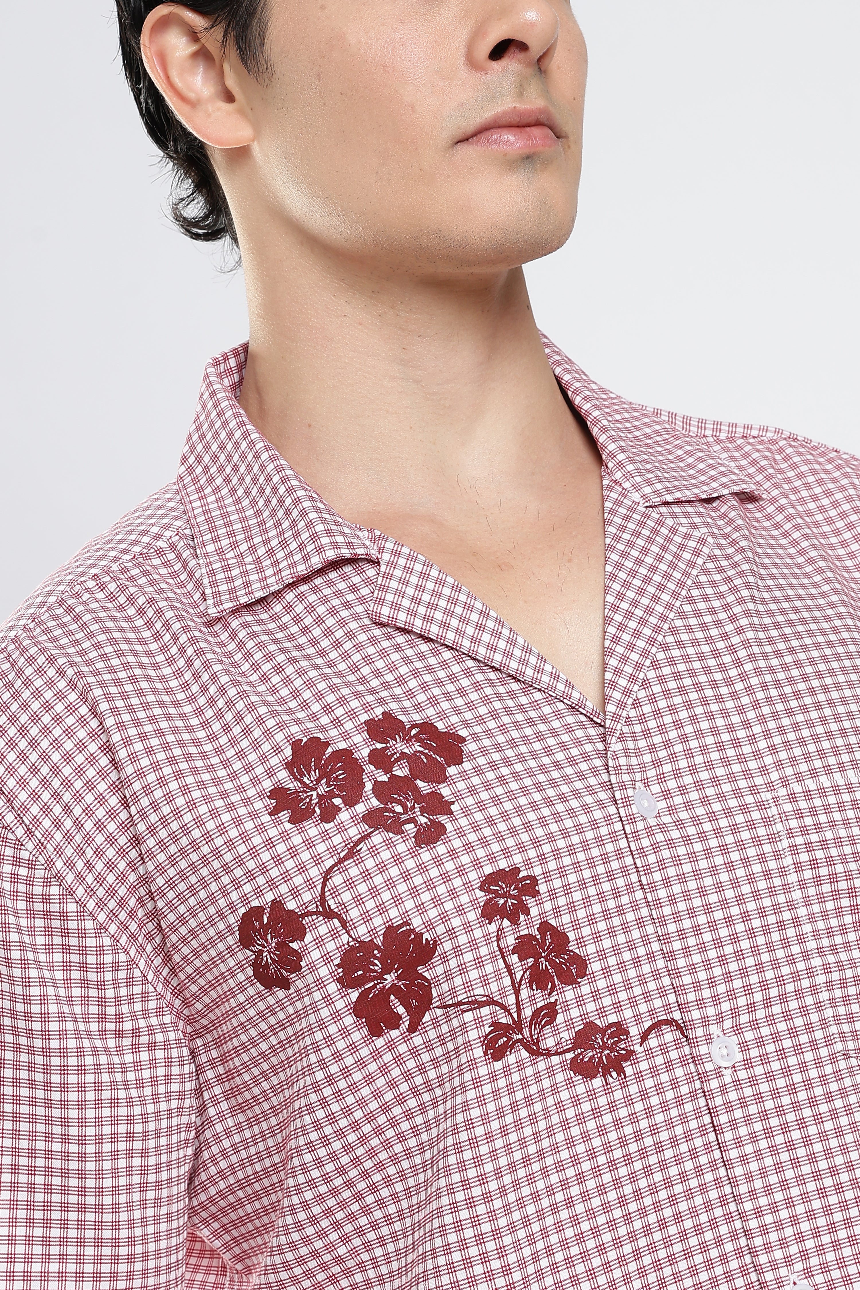 Crimson Relaxed Check Shirt