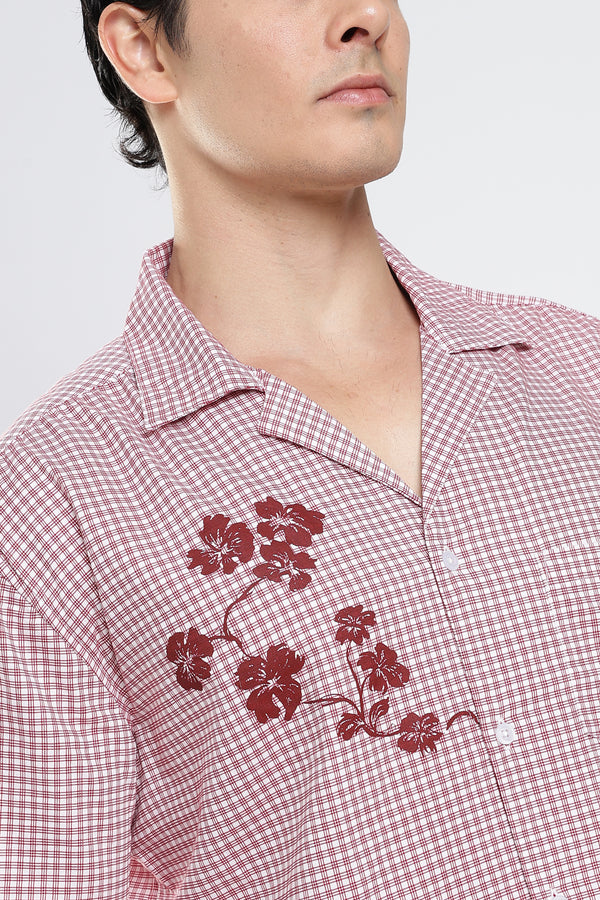 Crimson Relaxed Check Shirt