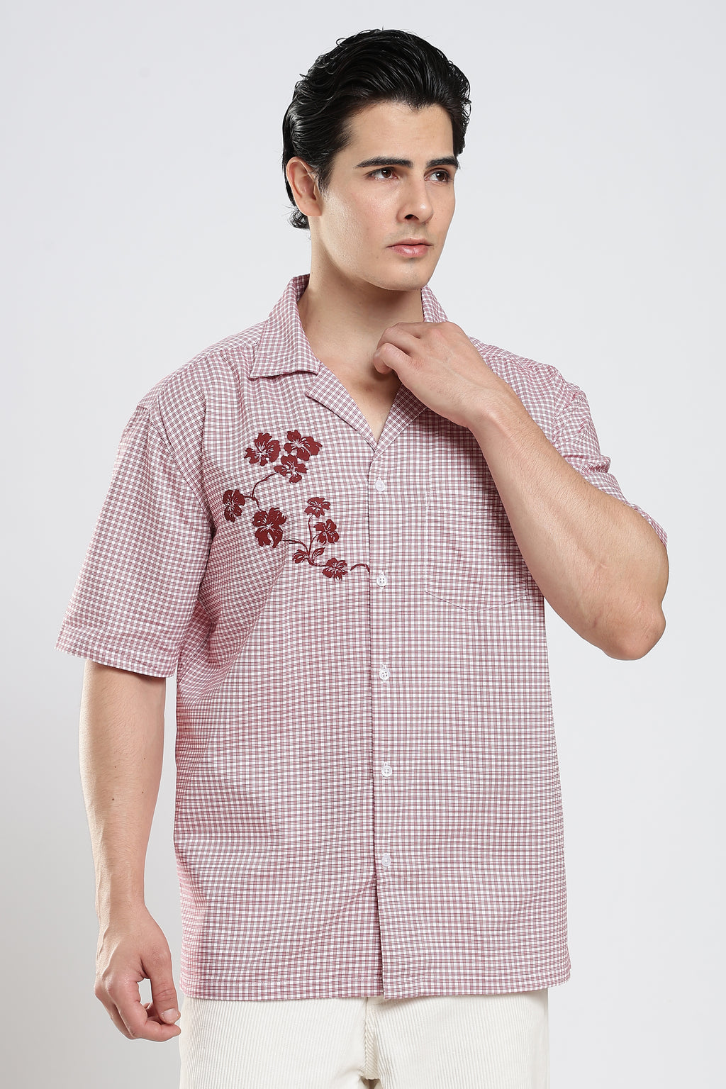 Crimson Relaxed Check Shirt
