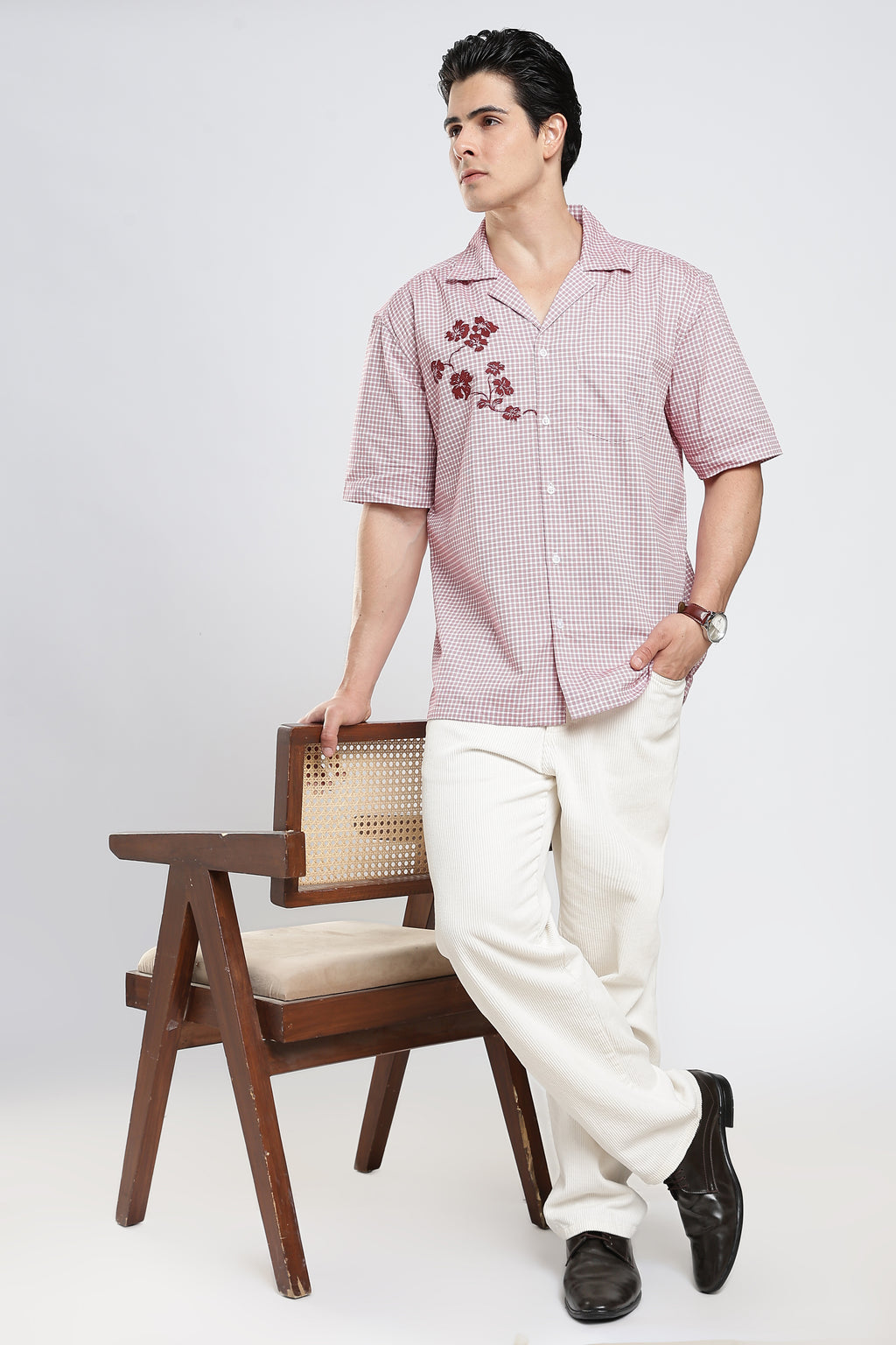 Crimson Relaxed Check Shirt