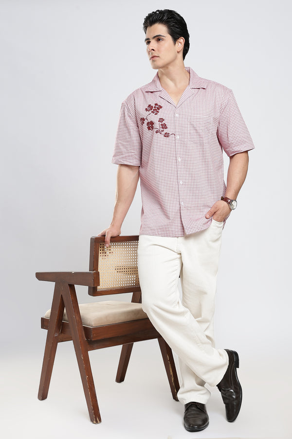 Crimson Relaxed Check Shirt