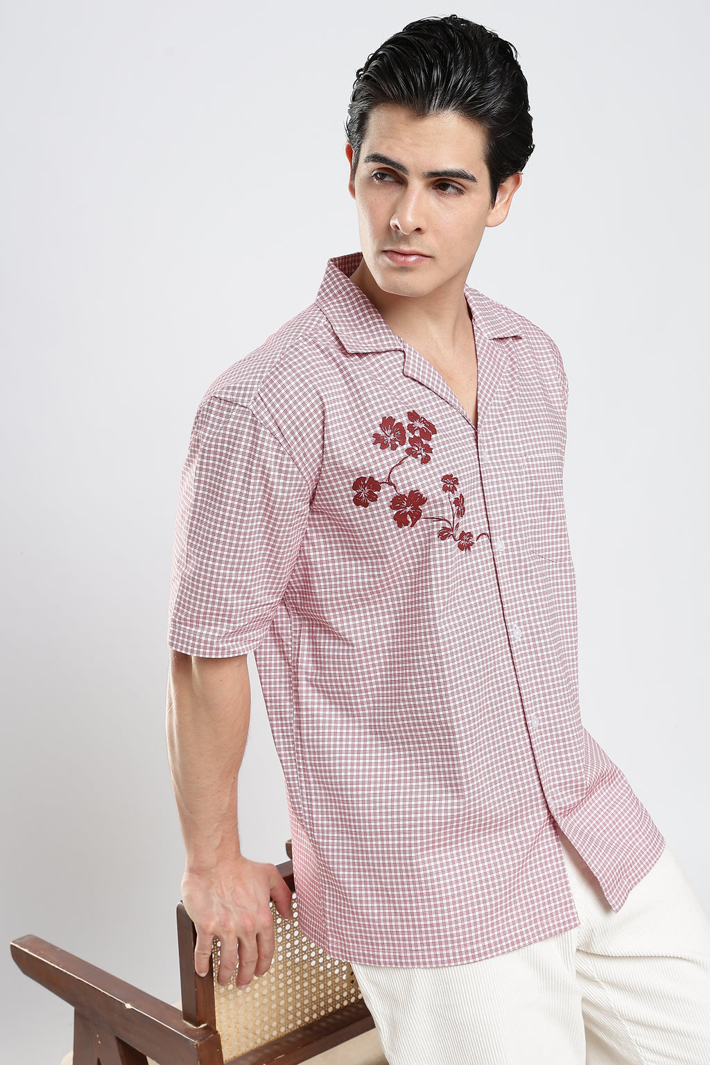 Crimson Relaxed Check Shirt