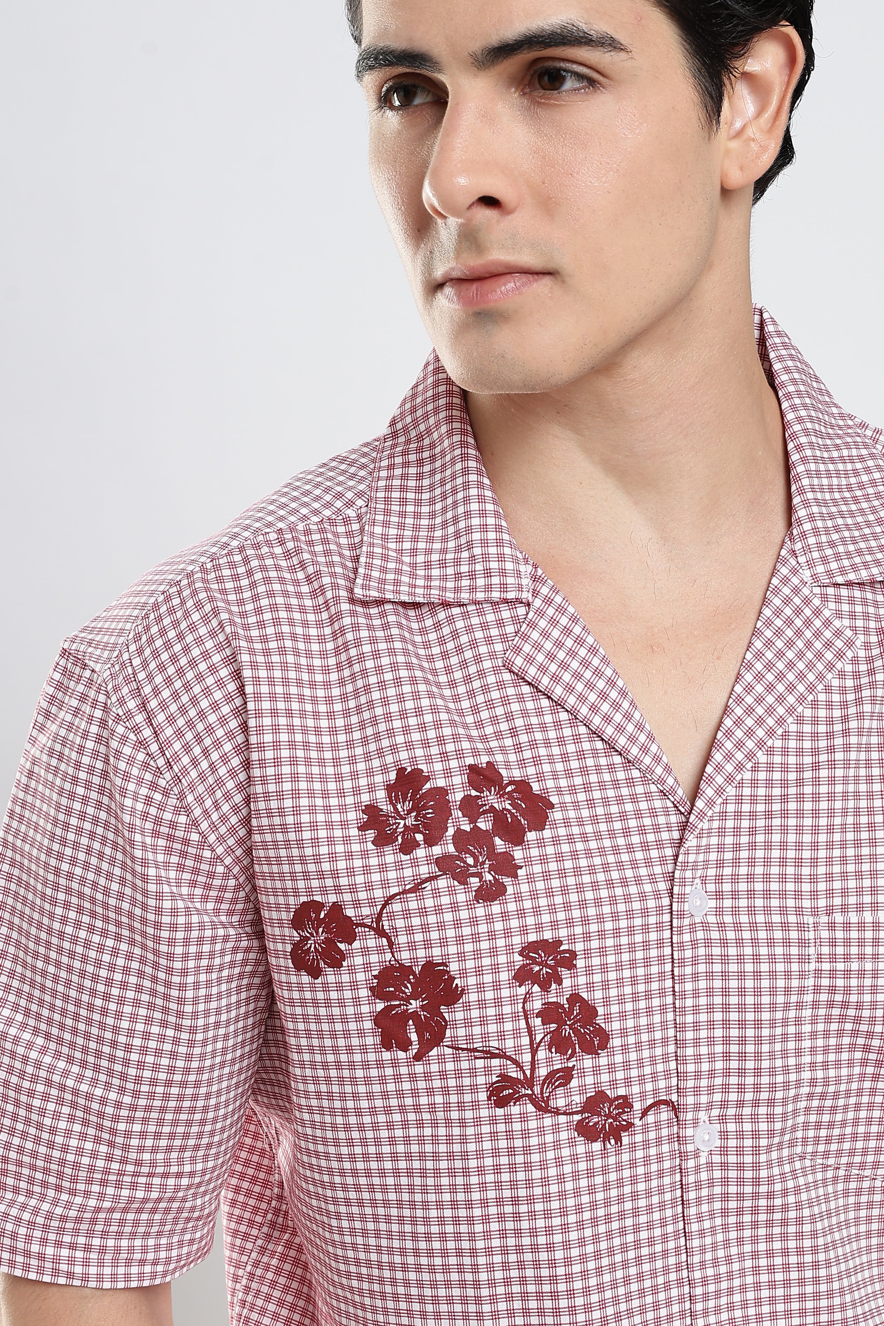 Crimson Relaxed Check Shirt