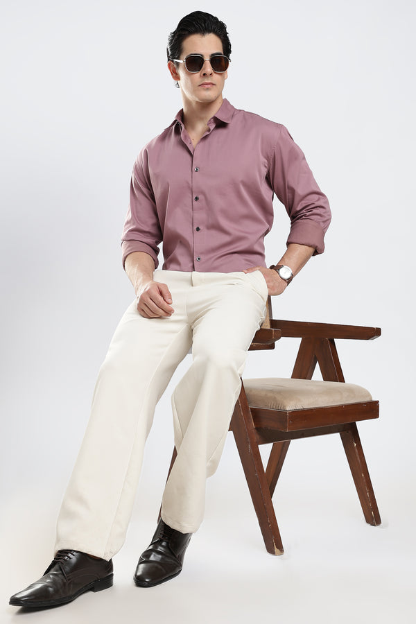 Dusty Rose Cotton Satin Shirt
