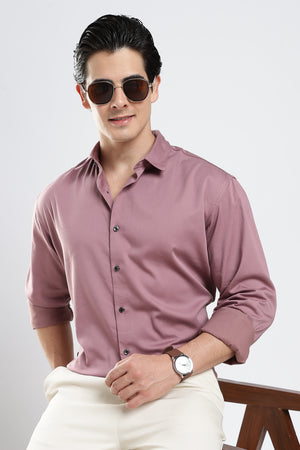 Dusty Rose Cotton Satin Shirt