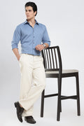 Blue Cotton Satin Shirt