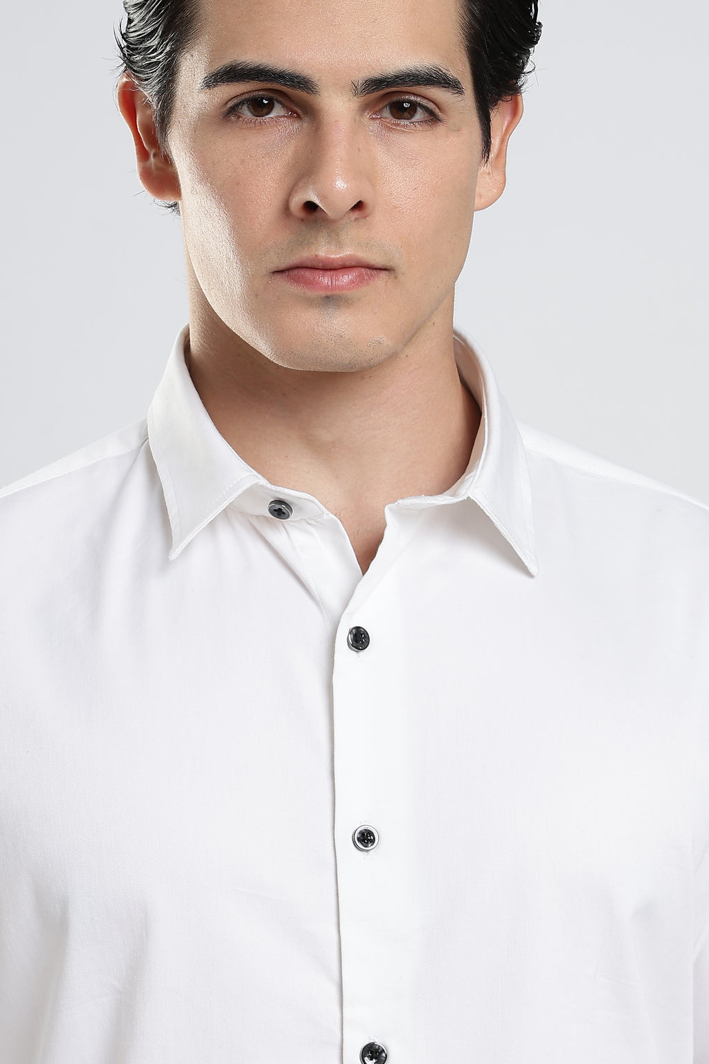 White Cotton Satin Shirt