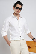 White Cotton Satin Shirt