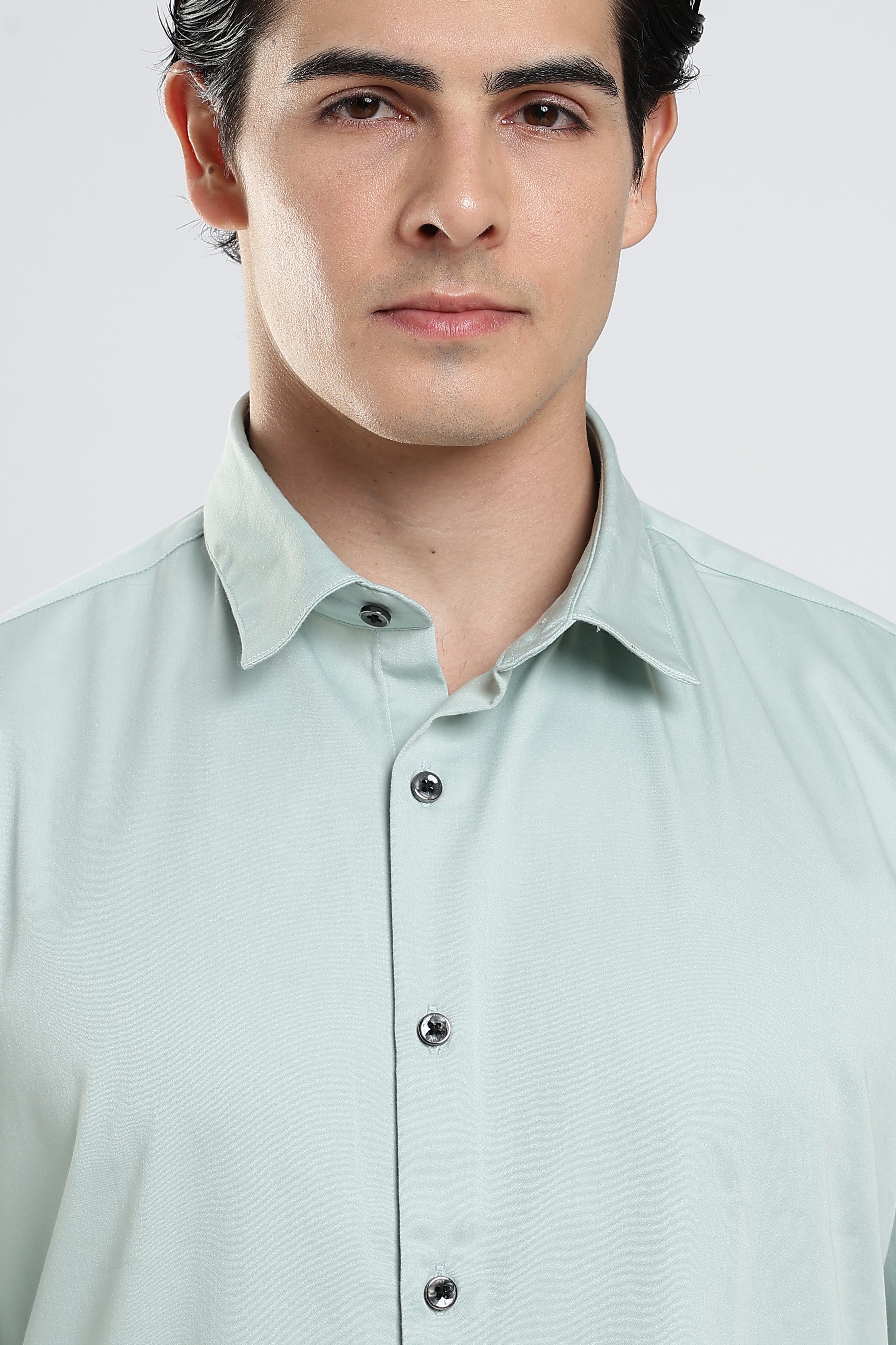 Sage Mint Cotton Satin Shirt