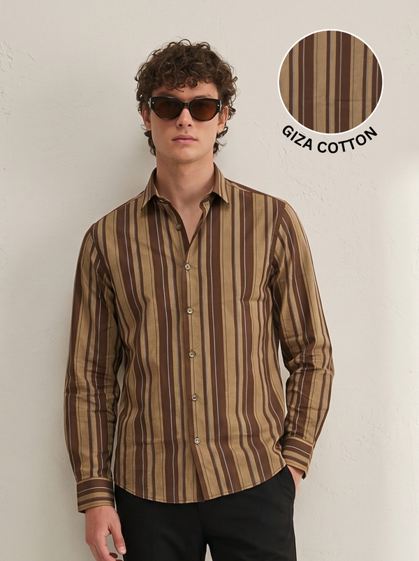 Retro Giza Cotton Stripe Shirt