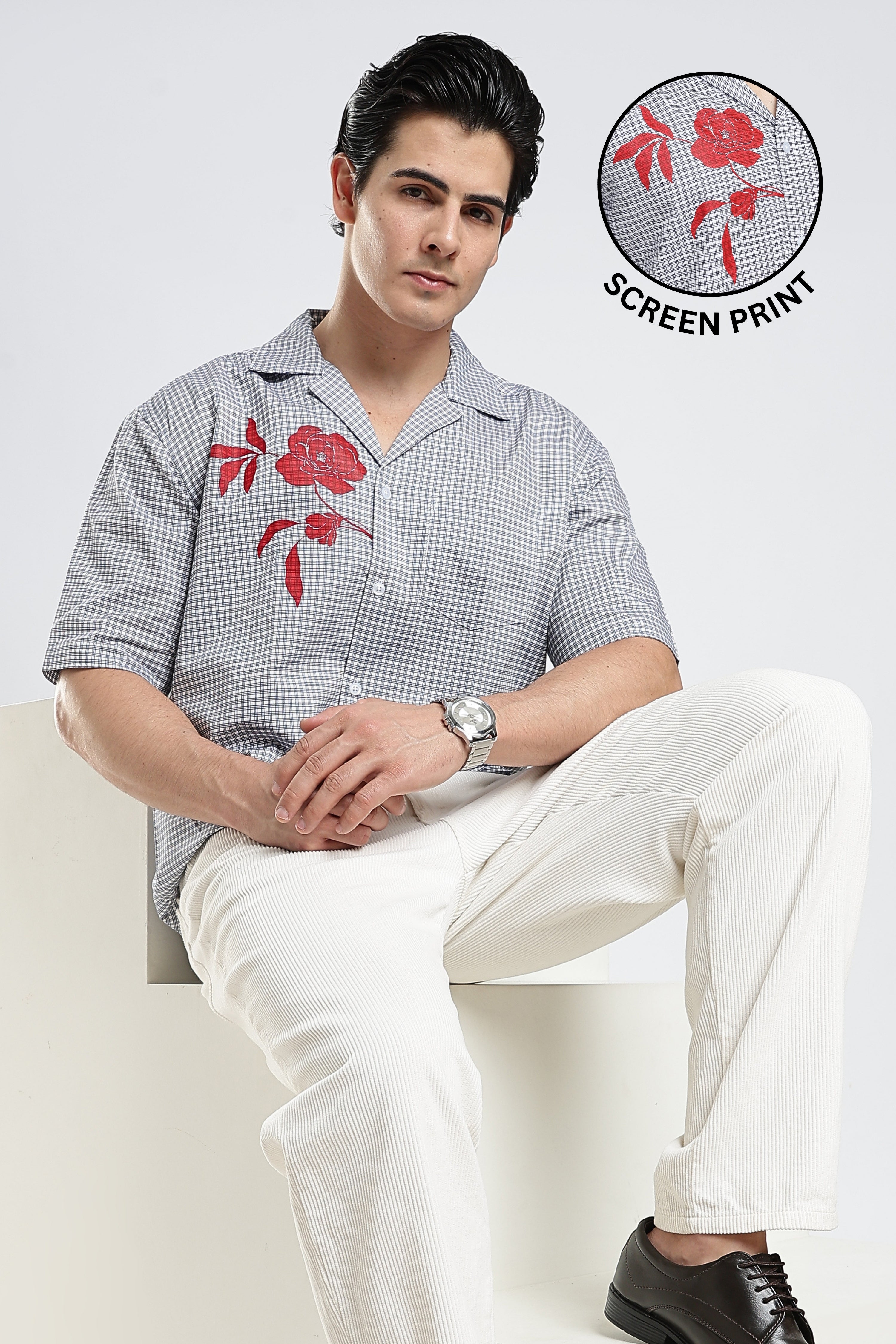 Blue Relaxed Check Shirt