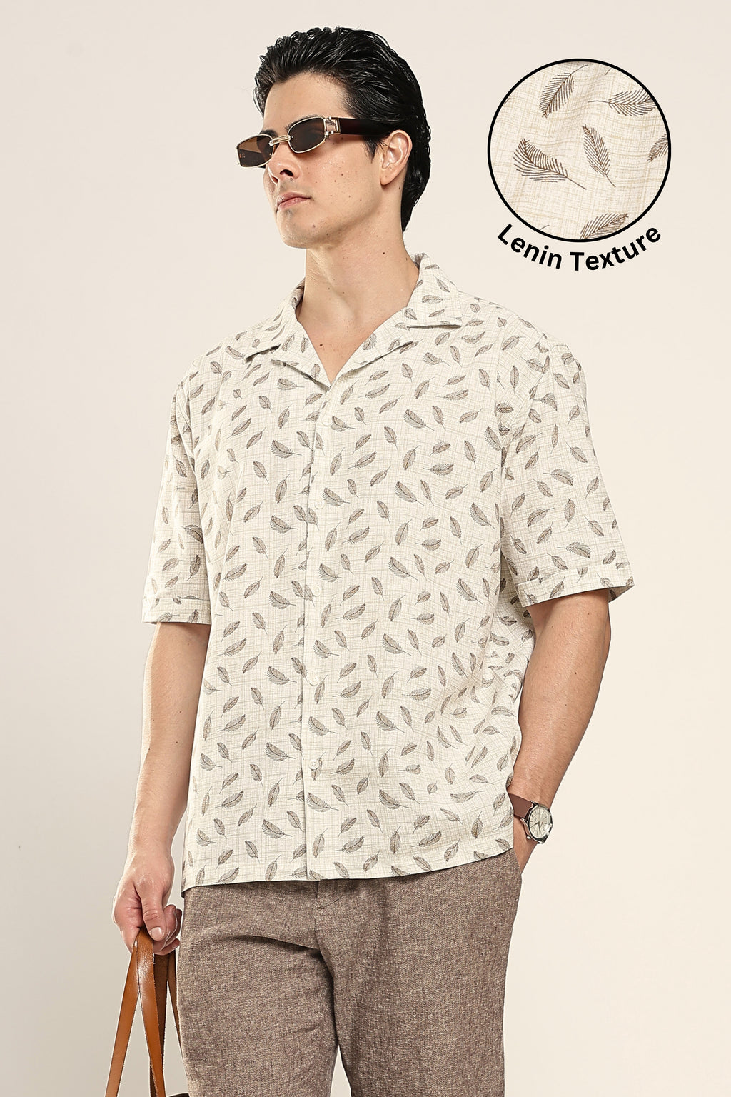 Sahara Leaf Relaxed Boxy Printed Shirt