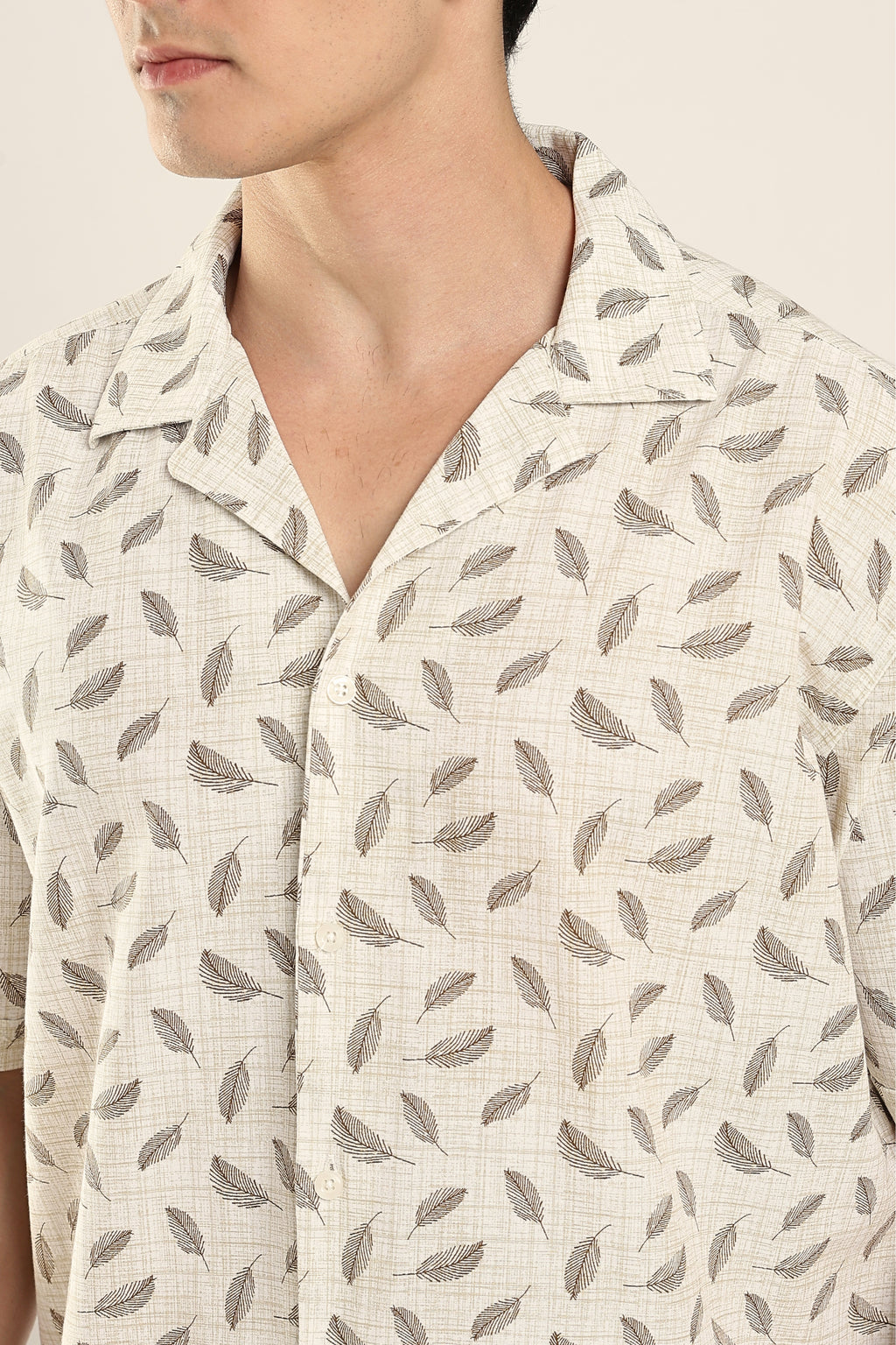 Sahara Leaf Relaxed Boxy Printed Shirt