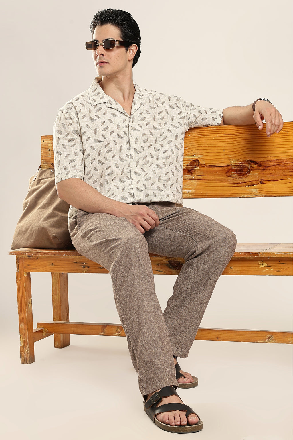 Sahara Leaf Relaxed Boxy Printed Shirt