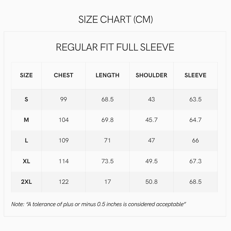 Size chart CM