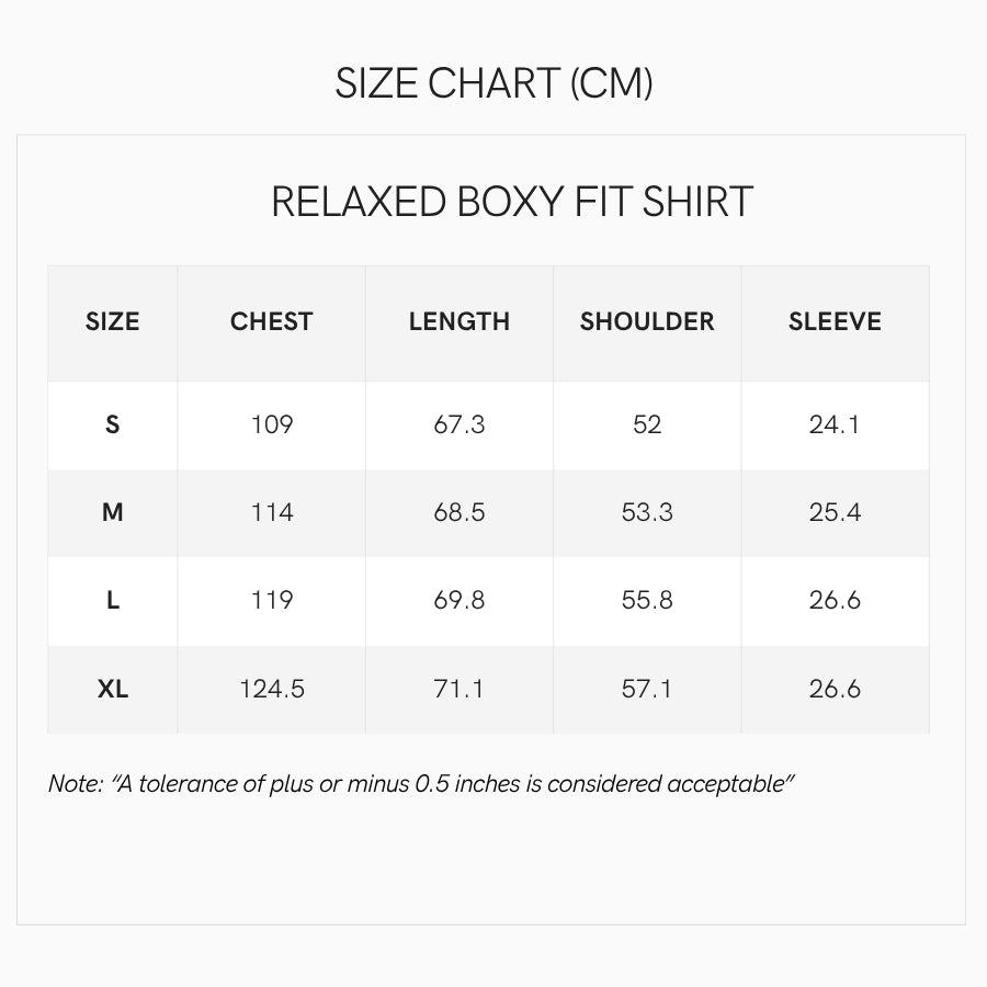Size chart CM