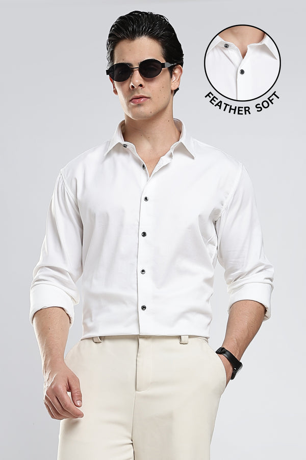 White Cotton Satin Shirt