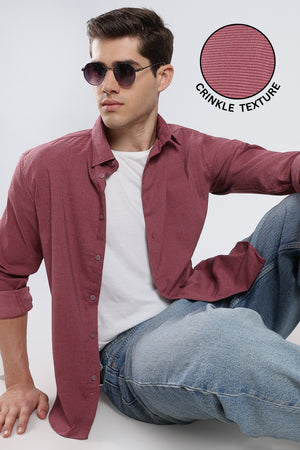 Maroon Wine Seer Sucker Shirt