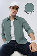 Green Sage Seer Sucker Shirt
