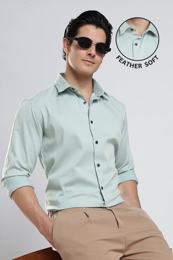 Sage Mint Cotton Satin Shirt
