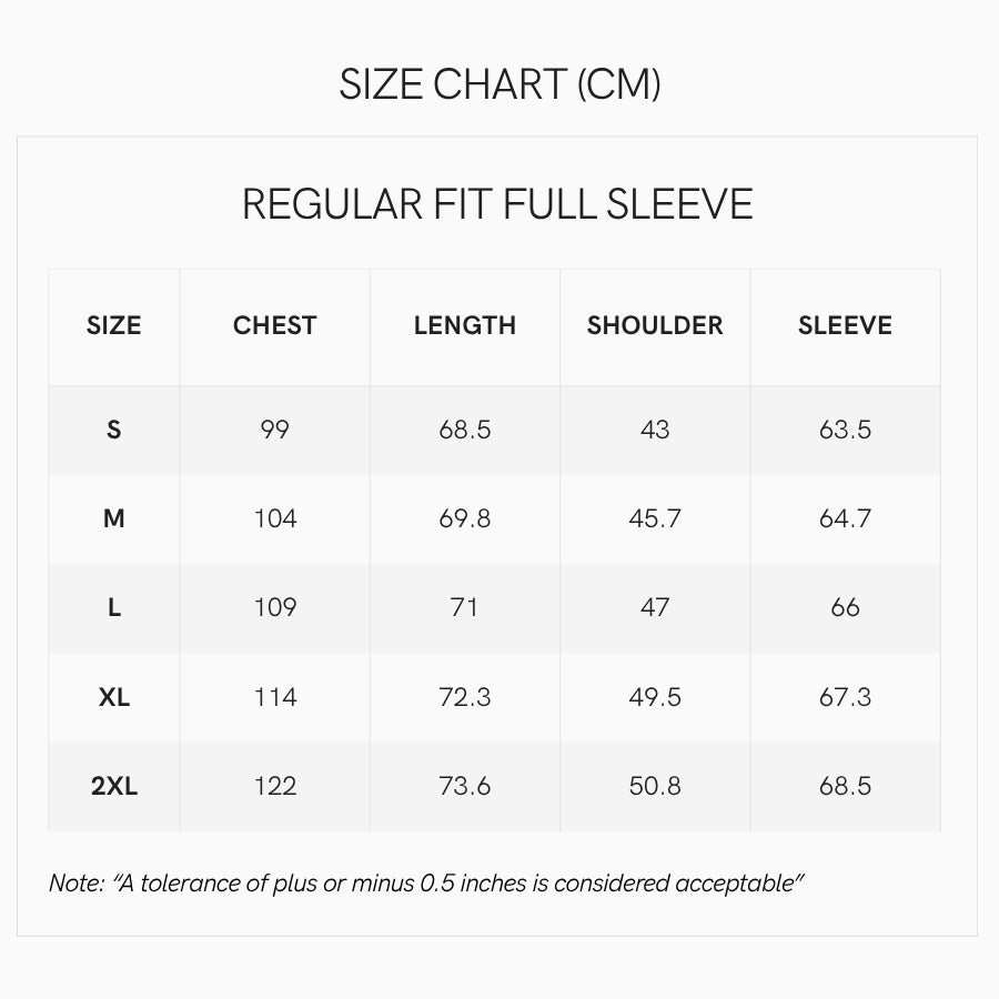 Size chart CM
