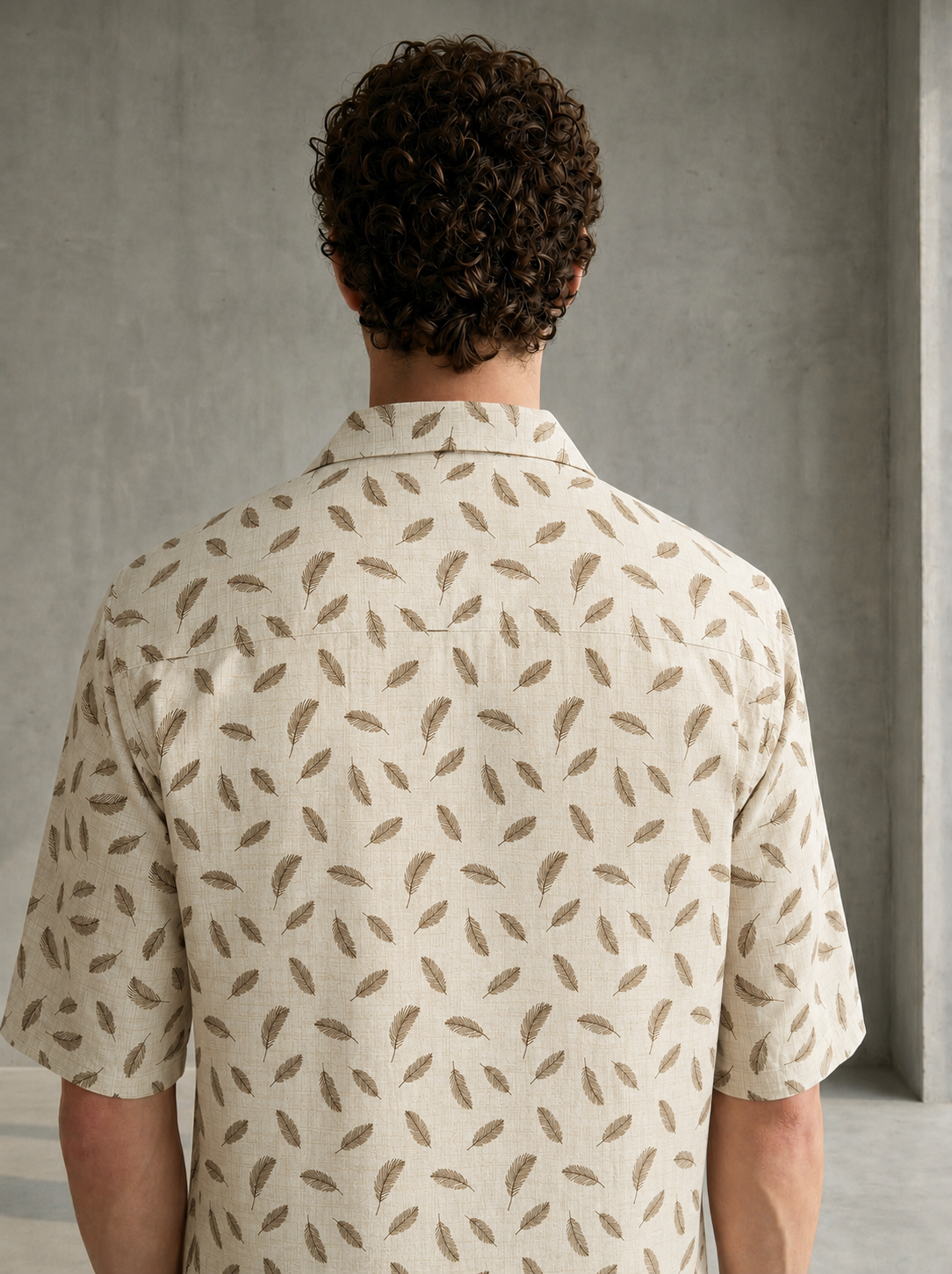 Sahara Cream Leaf Printed Shirt