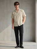 Sahara Cream Leaf Printed Shirt
