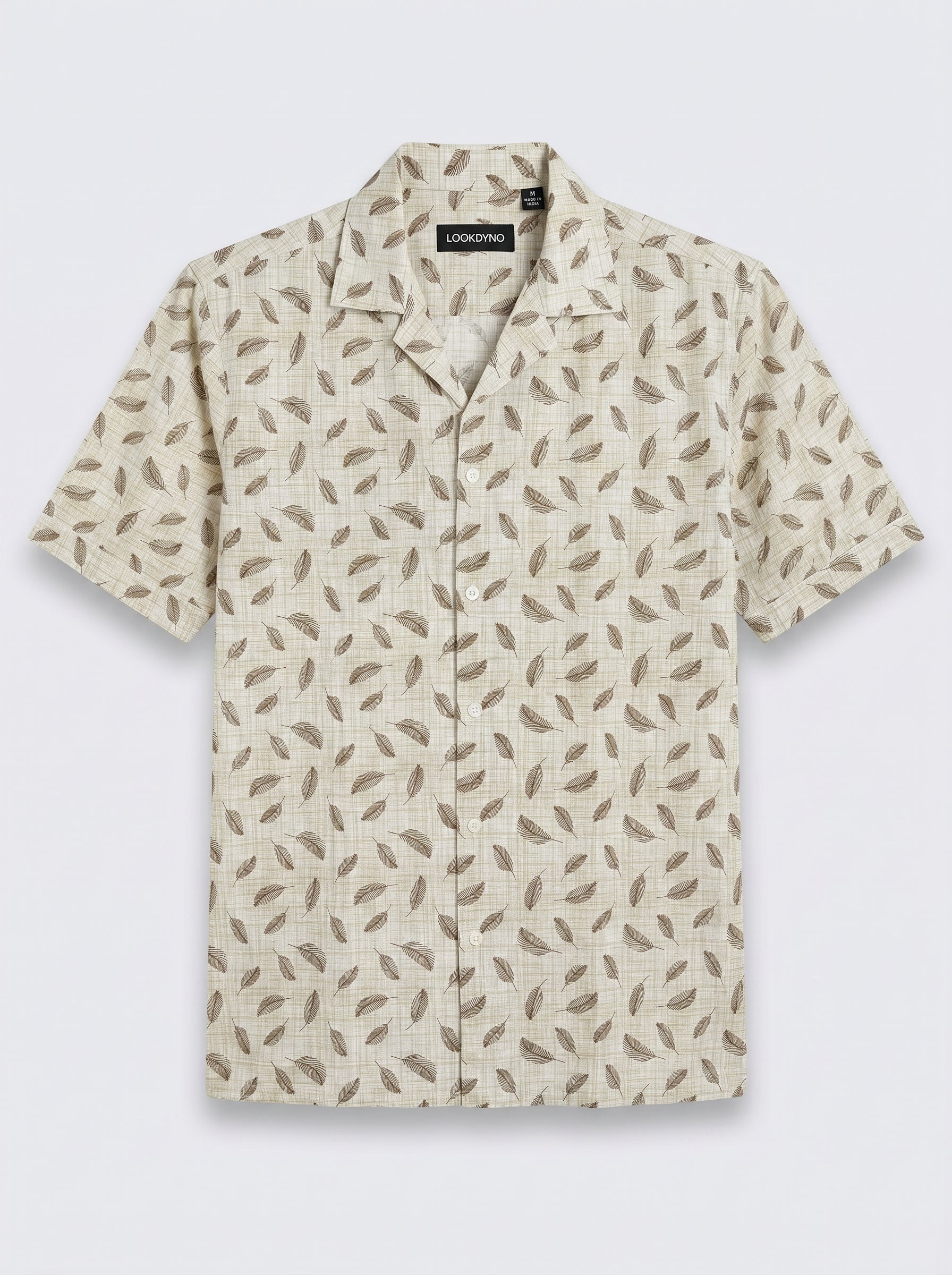 Sahara Cream Leaf Printed Shirt